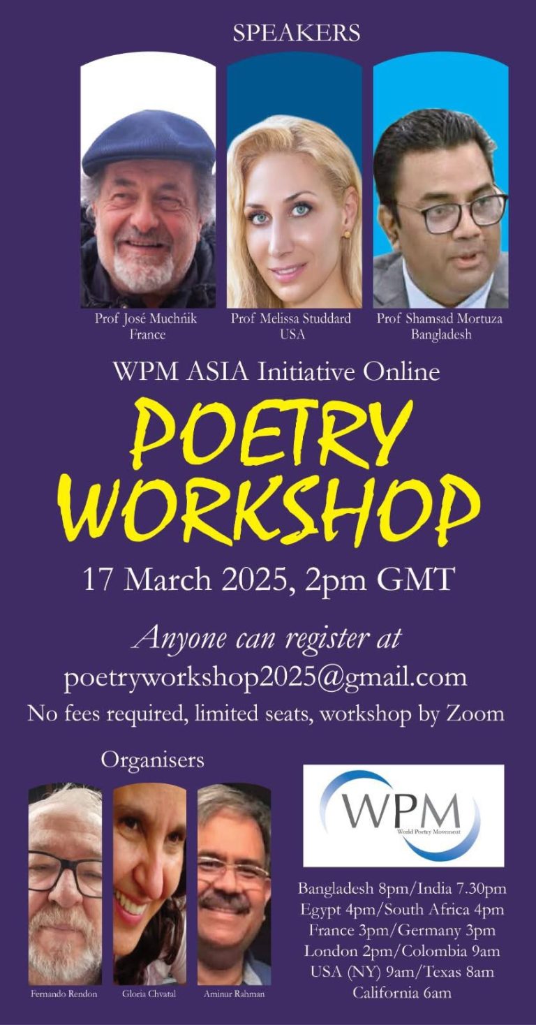 WPM Asia Initiative Announces Online Poetry Workshop Featuring Renowned International Poets