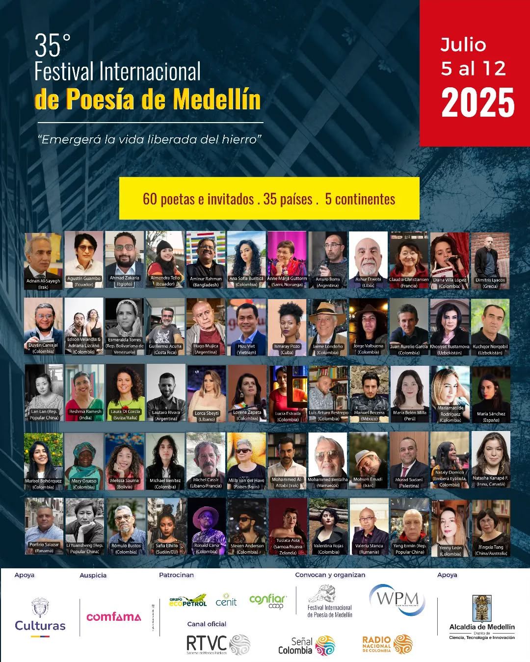 الوسائل الإعلامية الرسمية لمهرجان ميديين الدولي للشعر 2025