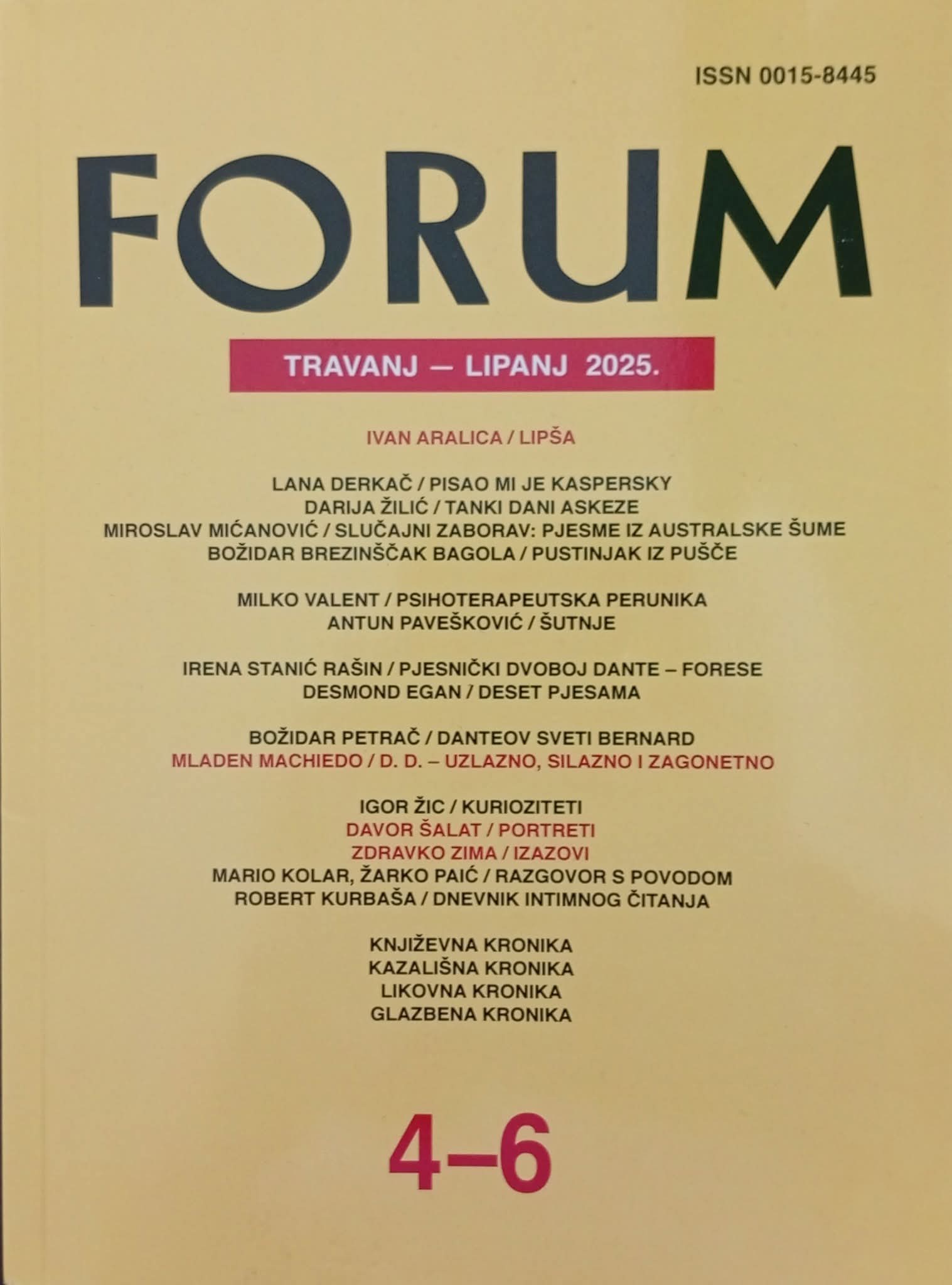 The Croatian Academy of Sciences and Arts Publishes the Latest Issue of Forum