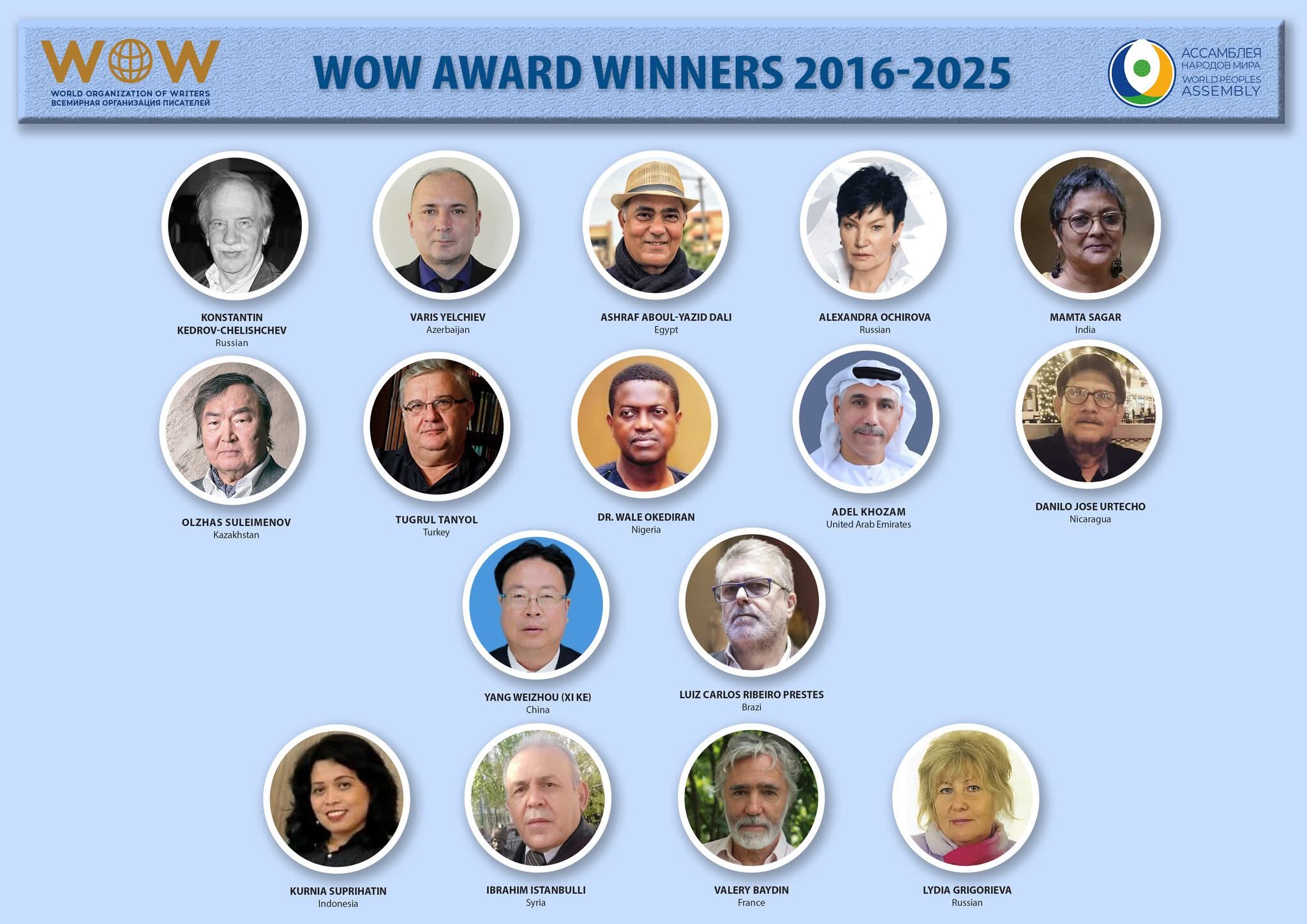 WOW Award Winners — History of World Literature