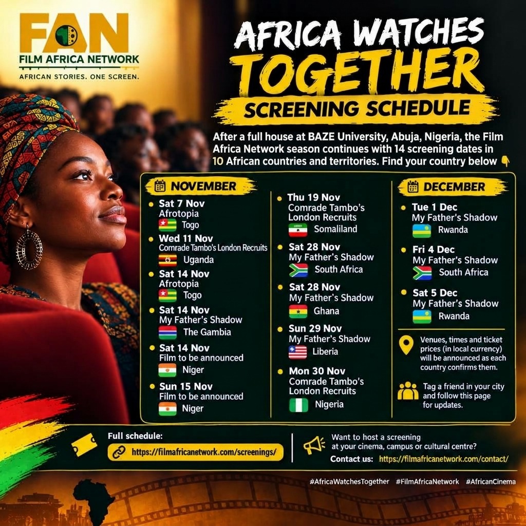 Film Africa Network Announces 16 Screenings Across 10 African Countries and Territories